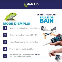 Mastic salle de bain - BOSTIK - Joint Parfait - Étanchéité silicone - Anti mo...