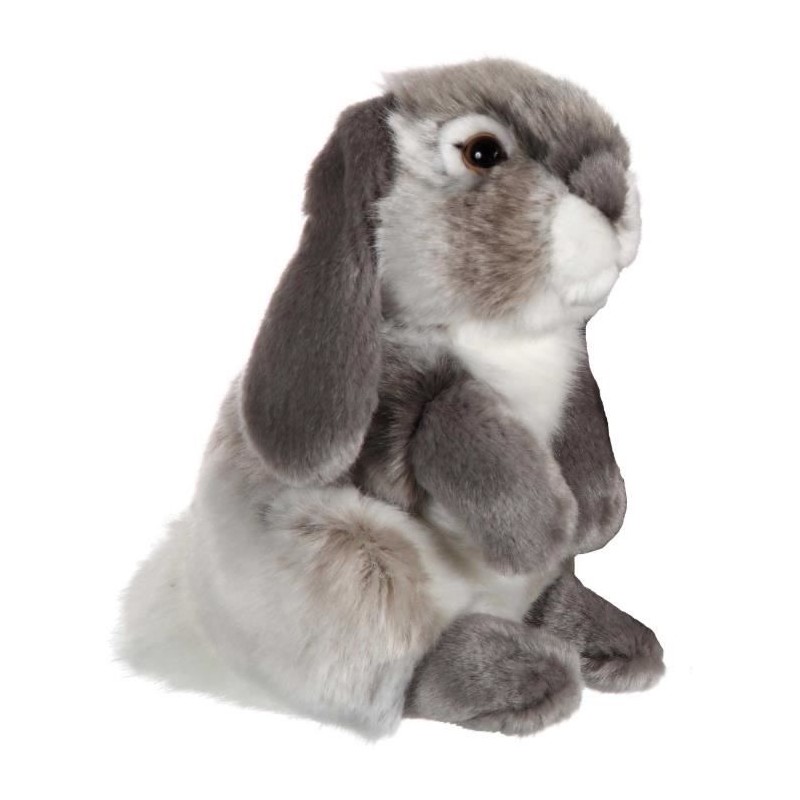 Gipsy Toys - Lapin Bélier - Peluche - 18 cm - Gris
