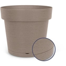 Pot a réserve d'eau - GARDEN ID Glamour - Taupe 40 cm - Surface granuleuse - ...