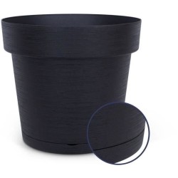 Pot a réserve d'eau - GARDEN ID Glamour - Anthracite 40 cm - Surface granuleu...