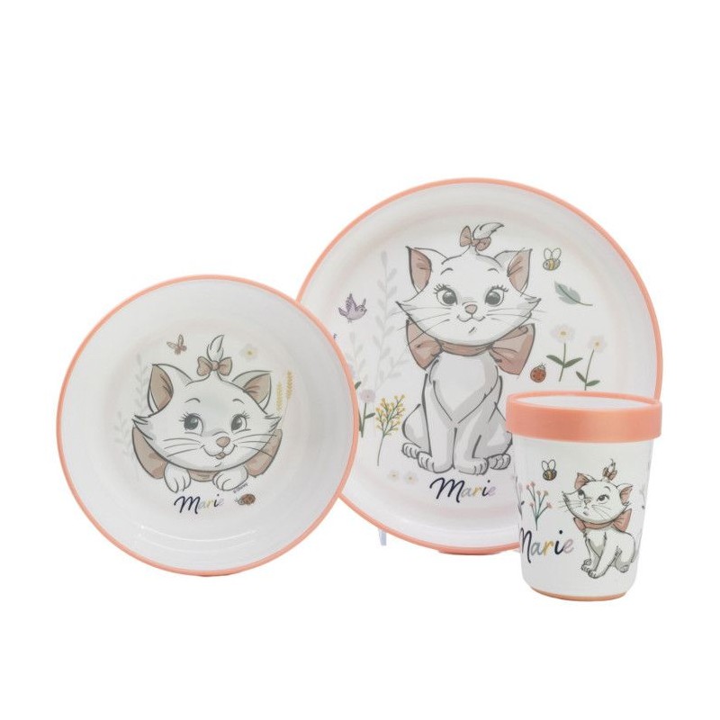 Coffret repas THERMOBABY ARISTOCHAT 3 pieces : Assiette, bol et gobelet