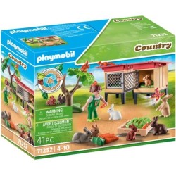 PLAYMOBIL 71252 Enfant avec enclos et lapins, Country La Ferme, Animaux de la...