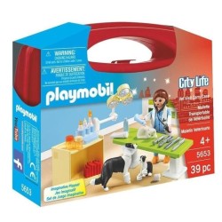 PLAYMOBIL 5653 Valisette Vétérinaire, City Life, Soin des animaux, Jeu de rôl...