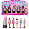 BARBIE Coffret Mini BarbieLand 6 rouge a levres avec mini poupées -