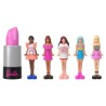 BARBIE Coffret Mini BarbieLand 6 rouge a levres avec mini poupées -