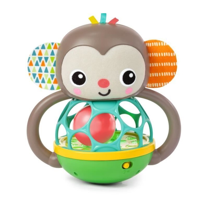 BRIGHT STARTS Jouet hochet musical et lumineux Grab - Giggle Monkey - Avec Ob...