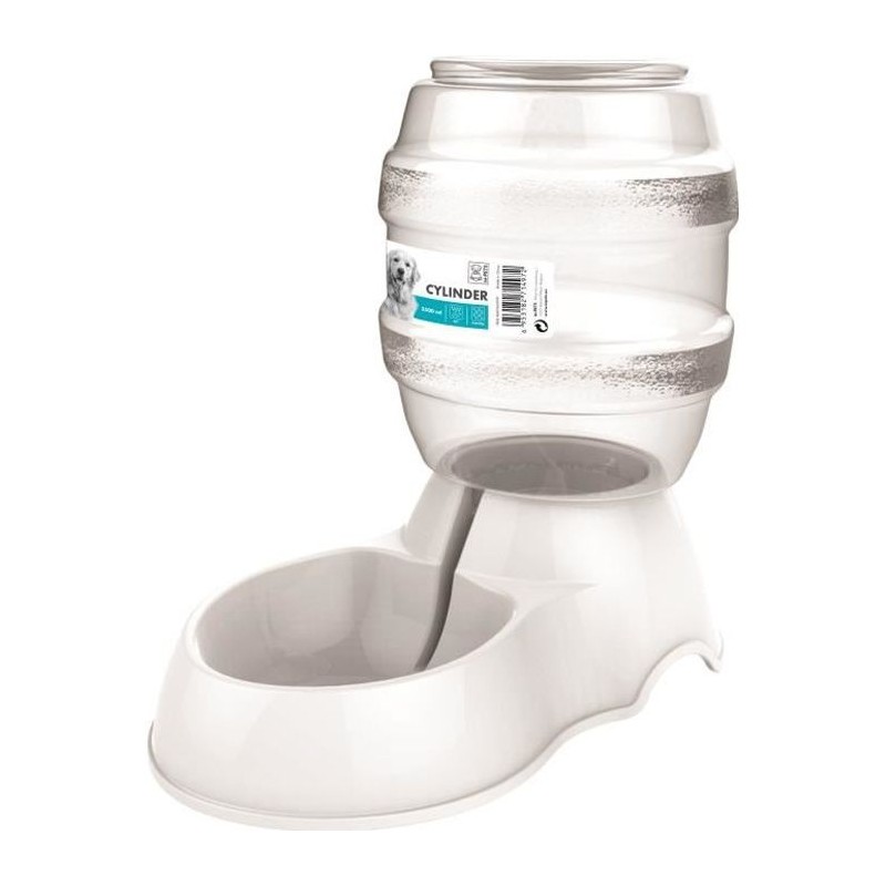 M-PETS Distributeur d'eau Cylinder - 3500ml - Blanc - Pour chien