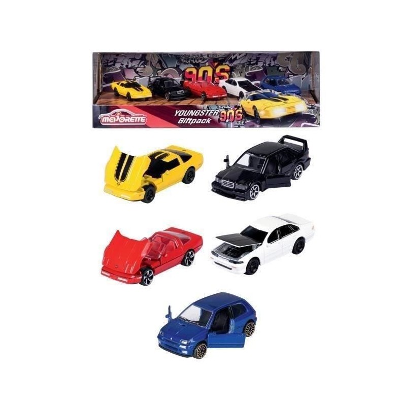 Coffret de 5 voitures Majorette Youngster années 1990 a roue libre