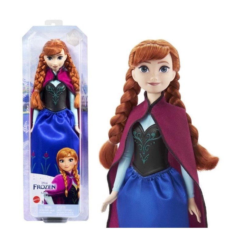 La Reine des Neiges-Anna- Mattel Poupée Disney avec habillage et