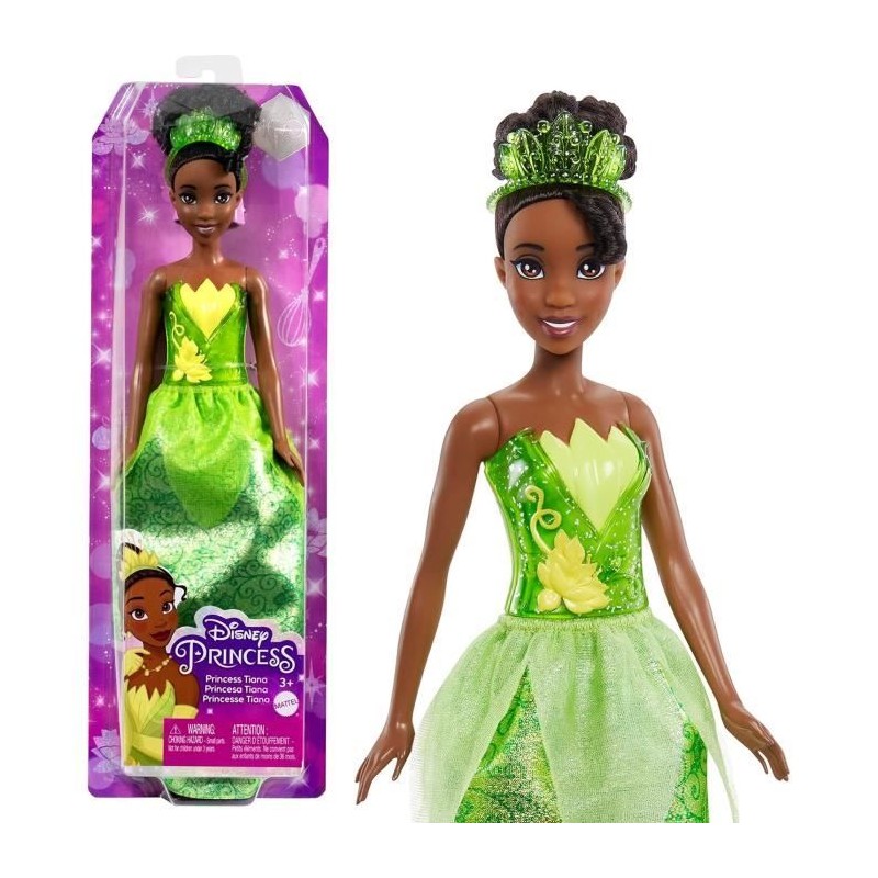 Tiana Poupée 29 cm, Mattel Poupée Disney Princesses habillage et