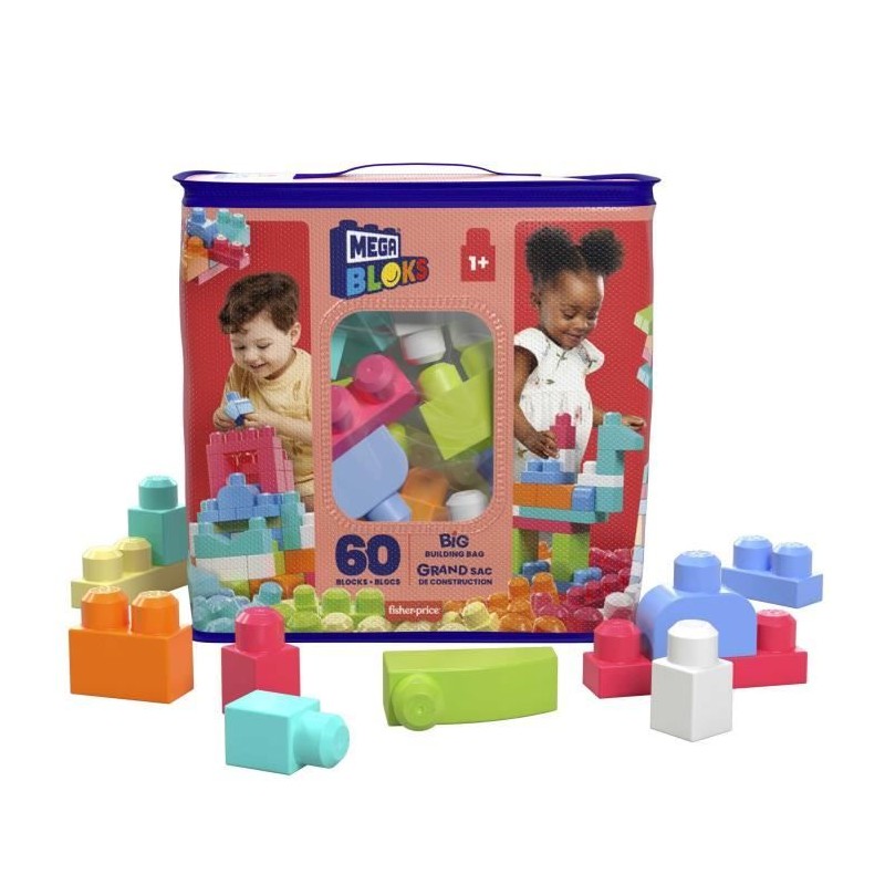 Mega Bloks - Sac Medium Rose 60 briques - Briques de construction  -
