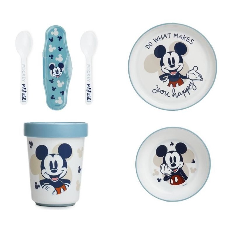 Pack repas 2eme âge THERMOBABY MICKEY Assiette + gobelet + bol + set de 2 cui...
