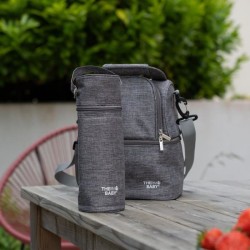 Porte biberon THERMOBABY - isotherme - gris chiné