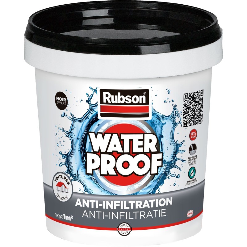 Revetement d'étanchéité - RUBSON - Anti-infiltrations Waterproof - Noir - Sea...