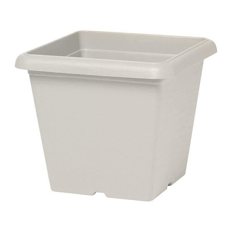 Pot de fleurs carré - GARDEN ID - Teramo white stone - 40 x 35 cm - Résistant...