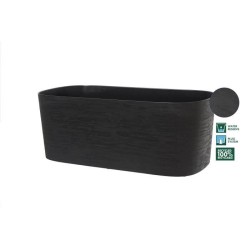 Jardiniere + réserve eau - GARDEN ID Respect - Noir-Anth 50 x 17 cm - 100% dé...