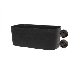 Jardiniere + réserve eau - GARDEN ID Respect - Noir-Anth 50 x 17 cm - 100% dé...