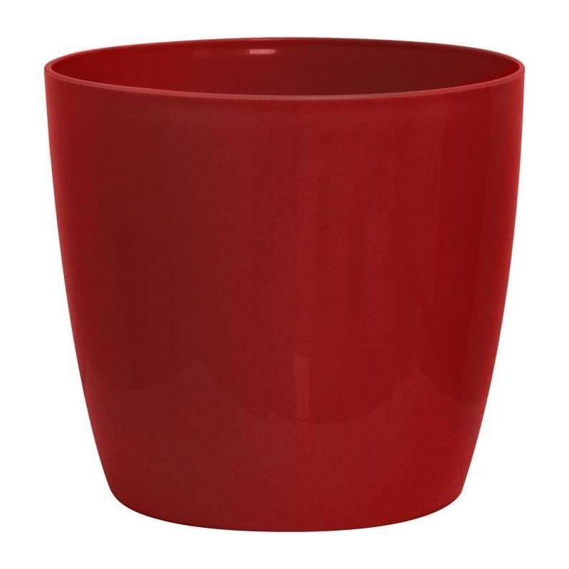 Cache-pot brillant - GARDEN ID - Shiny Rouge avec roulettes - 30 x 27 cm - As...