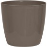 Cache-pot brillant - GARDEN ID - Shiny Taupe avec roulettes - 30 x 27 cm - As...