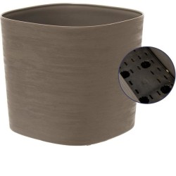 Pot avec réserve d'eau - GARDEN ID Respect - Taupe 25 x 25 cm - 100% déchets ...