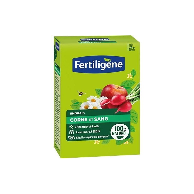 Engrais corne et sang FERTILIGENE - FCOSAN12 - 1,2 kg - Action rapide et dura...