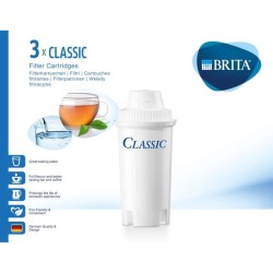 Cartouches filtrantes BRITA Classic - Pack de 3 - Réduction de tartre, chlore...
