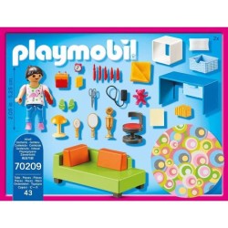 PLAYMOBIL 70209 Chambre d'enfant avec canapé-lit, Maison Traditionnelle, Doll...