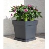 Pot de fleurs Carré 40 cm - EDA - Toscane - 38 L - 39 x 39 x H.39 cm - Gris A...