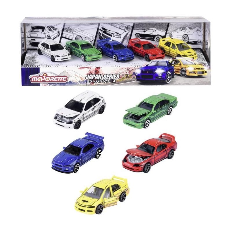 Coffret de véhicules miniatures - MAJORETTE - Japan Series - 5 véhicules en m...