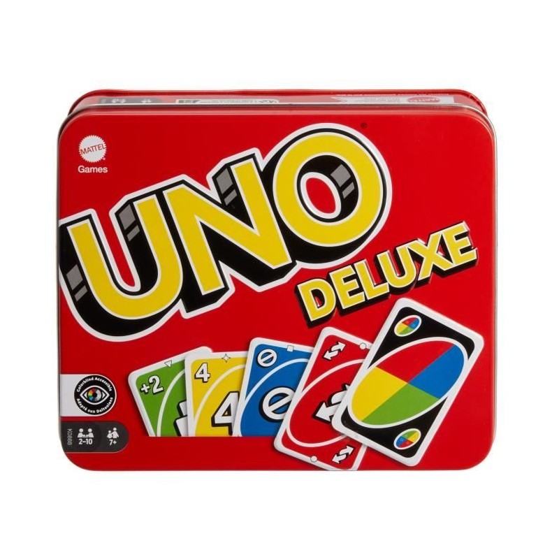 Mattel Games - Uno Deluxe - Jeu de Cartes Famille - 7 ans et + K0888