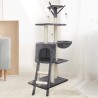 JIPSY Arbre a chat gris 79 x 34 x 138 cm - 3 plateformes, 1 perchoir, 1 niche...