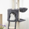 JIPSY Arbre a chat gris 79 x 34 x 138 cm - 3 plateformes, 1 perchoir, 1 niche...