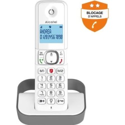 Téléphone fixe sans fil - ALCATEL - F860 solo gris - Blocage d'appels indésir...