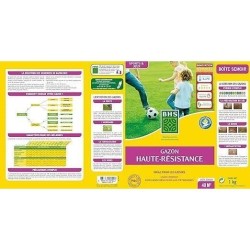 Semence de gazon - BHS -  Haute résistance 1KG - Usage Intensif