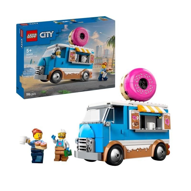 LEGO City 60452 Le food-truck de donuts - Jouet de construction pour garçon d...