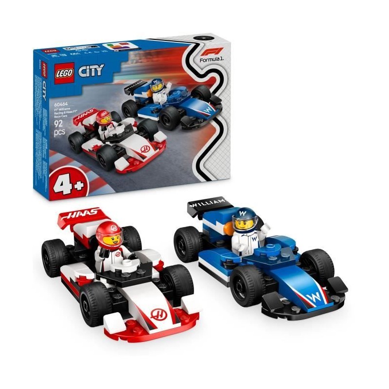 LEGO City 60464 Voitures de course de F1 Williams Racing et Haas F1 - Jouet d...