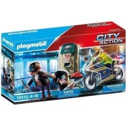 PLAYMOBIL 70572 Policier en moto et voleur, City Action, Les policiers, Des 4...