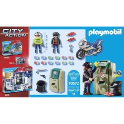 PLAYMOBIL 70572 Policier en moto et voleur, City Action, Les policiers, Des 4...