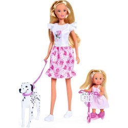 Steffi Love poupée dalmatien + Evi Love - 2 poupées 29 et 12 cm - 2 Figurines...