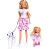 Steffi Love poupée dalmatien + Evi Love - 2 poupées 29 et 12 cm - 2 Figurines...