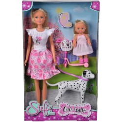 Steffi Love poupée dalmatien + Evi Love - 2 poupées 29 et 12 cm - 2 Figurines...