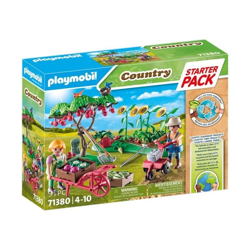 PLAYMOBIL 71380 Starter Pack Jardin potager, Country La vie a la ferme, Avec ...
