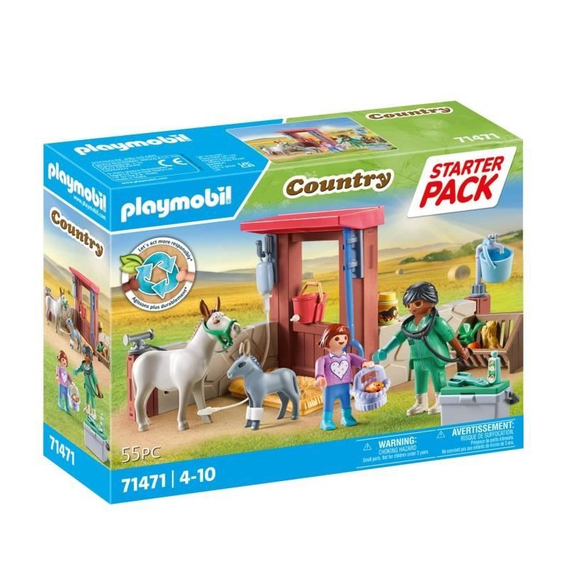 PLAYMOBIL 71471 Vétérinaire avec animaux de la ferme, Country la ferme, 55 pi...