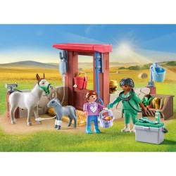 PLAYMOBIL 71471 Vétérinaire avec animaux de la ferme, Country la ferme, 55 pi...