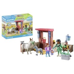 PLAYMOBIL 71471 Vétérinaire avec animaux de la ferme, Country la ferme, 55 pi...