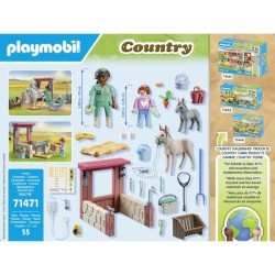PLAYMOBIL 71471 Vétérinaire avec animaux de la ferme, Country la ferme, 55 pi...