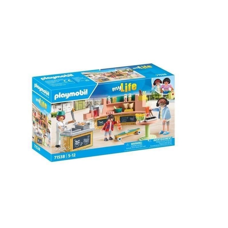 PLAYMOBIL 71538 Stand de restauration rapide, My Life, 54 pieces, Des 5 ans