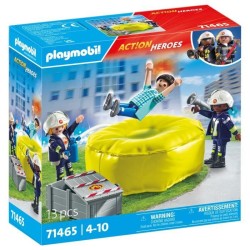 PLAYMOBIL 71465 Pompiers avec coussin de sauvetage - Action Heroes - Les pomp...