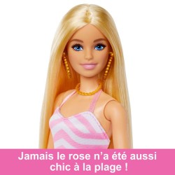 Barbie-Barbie Plage-Poupée blonde en maillot de bain et accessoires