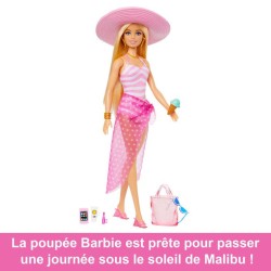 Barbie-Barbie Plage-Poupée blonde en maillot de bain et accessoires